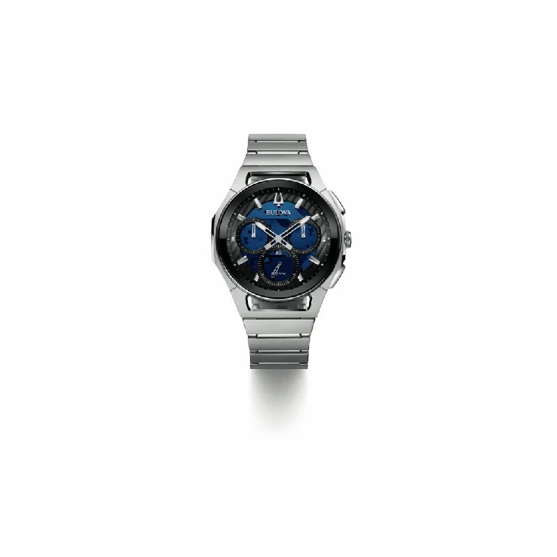 Bulova Curv Chronograph Sapphire Blue Dial Bracelet Ref: 96A205