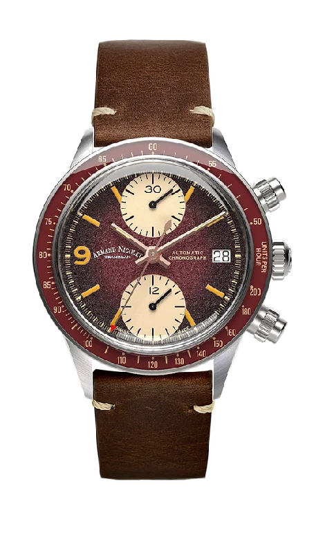 Armand Nicolet Men's Watch VS1 Chronograph 38mm Burgundy A510AXAA-XS-BP19500MAC