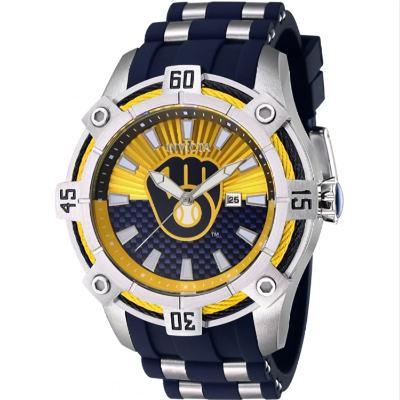 Invicta MLB Quartz MLB Brewers Blue Dial Men's Watch 43274