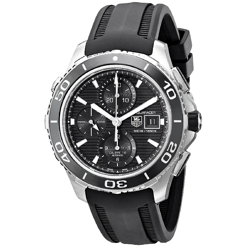 Tag Heuer Men's CAK2110.FT8019 Aquaracer Chronograph Automatic Black Rubber Watch