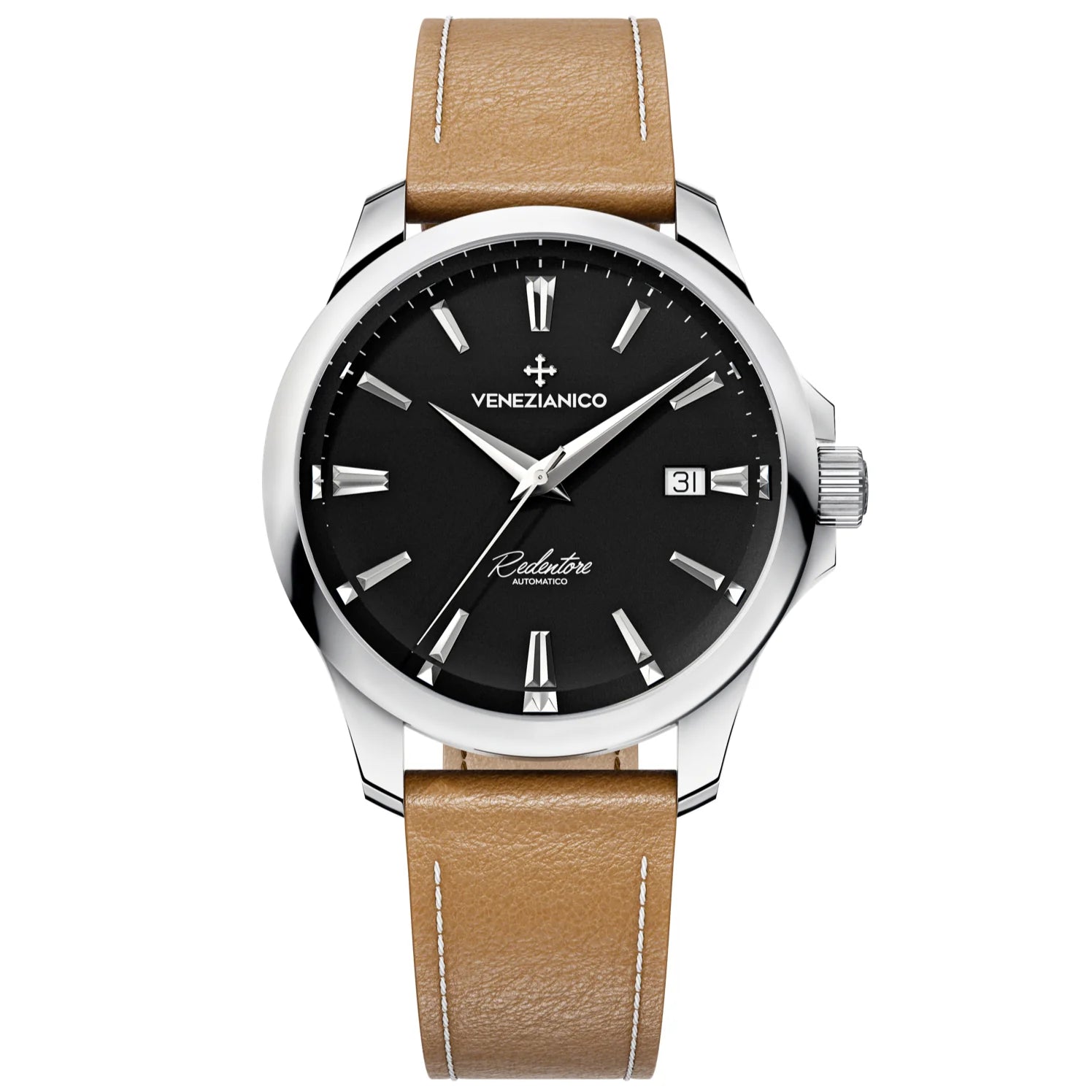 Venezianico Automatic Watch Black Brown Leather Redentore 40 1221504