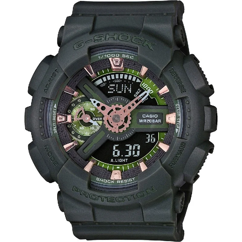 Casio Men's GMAS110CM-3A G-Shock Analog-Digital Black Resin Watch