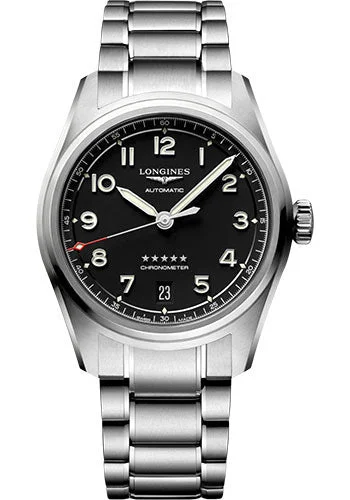 Longines Spirit Automatic Watch - 37 mm Steel Case - Black Arabic Dial - Bracelet - L3.410.4.53.6