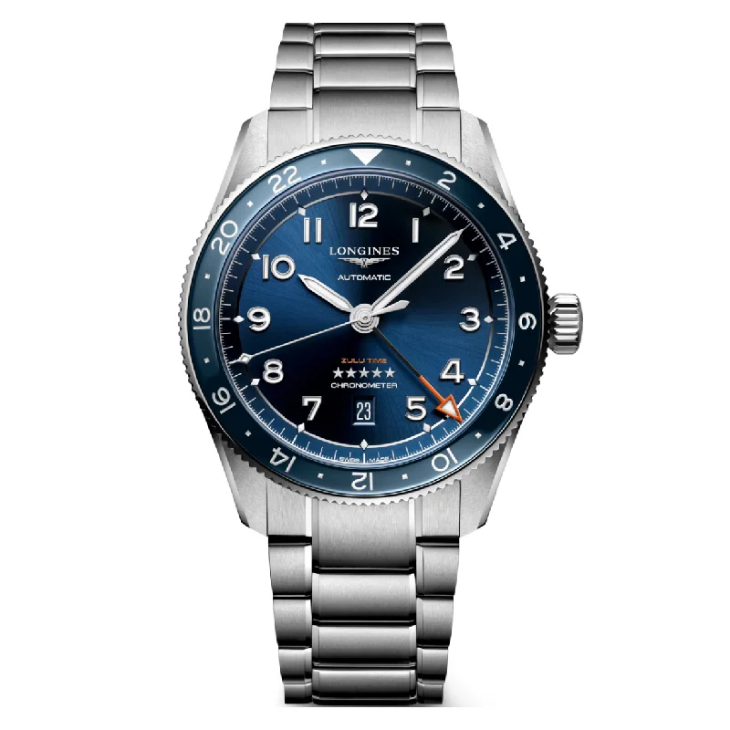 Longines Spirit Zulu Time Sunray Blue Dial Men 42mm