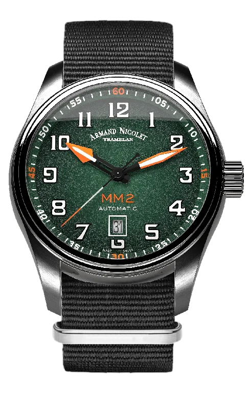 Armand Nicolet Men's Watch MM2 Date 43mm Green A640P-NV-BN22481AANN