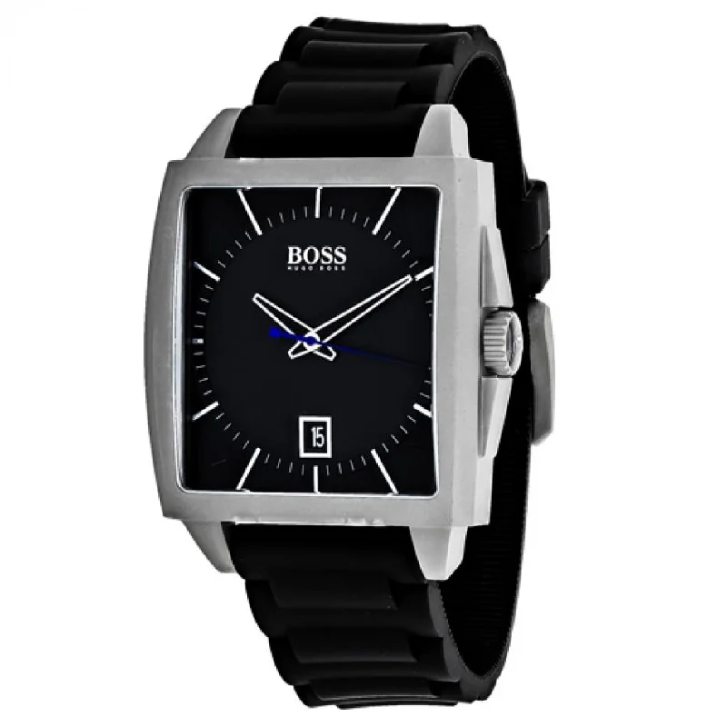 Hugo Boss Men's 1513225 Modern square Black Rubber Watch