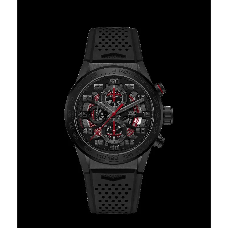 Tag Heuer Men's CAR201E.FT6087 Carrera Chronograph Black Rubber Watch