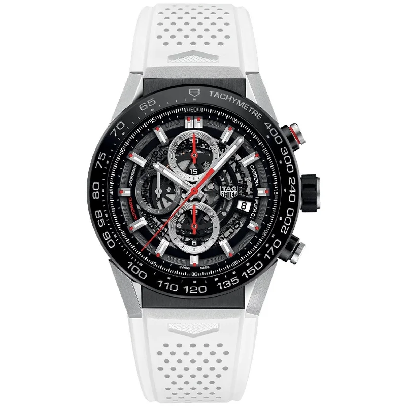 Tag Heuer Men's CAR2A1Z.FT6051 Carrera Chronograph Automatic White Rubber Watch