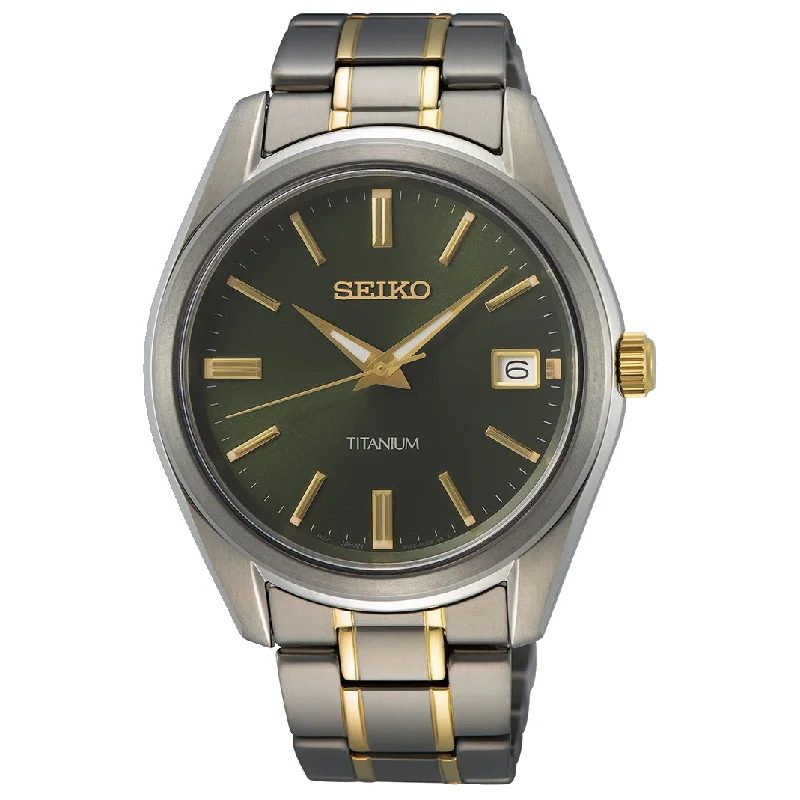 Seiko Men's Two-Tone Core Titanium Watch SUR377P1