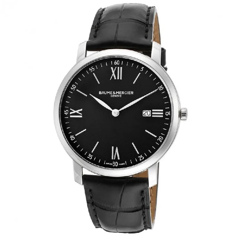 Baume & Mercier Men's MOA10098 Classima Executives Black Leather Watch