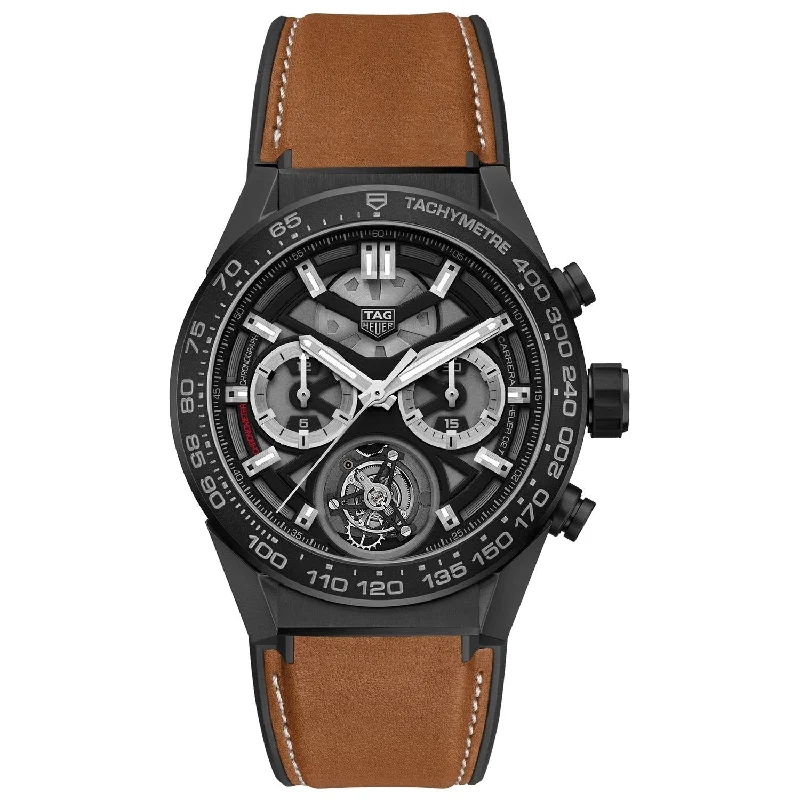 Tag Heuer Men's CAR5A90.FT6121 Carrera Chronograph Brown Leather Watch