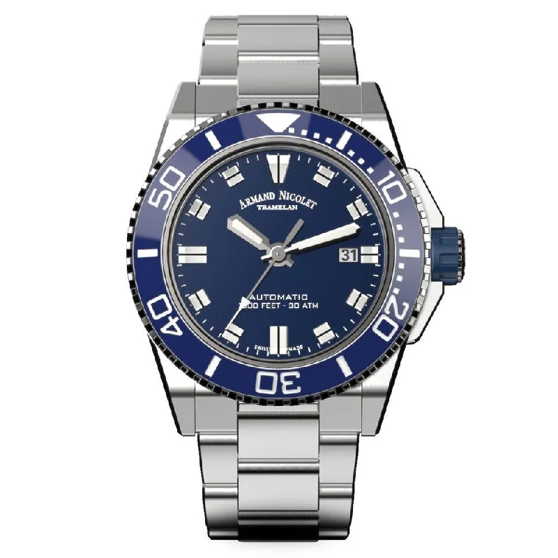 Armand Nicolet JS9-44 Blue Stainless Steel