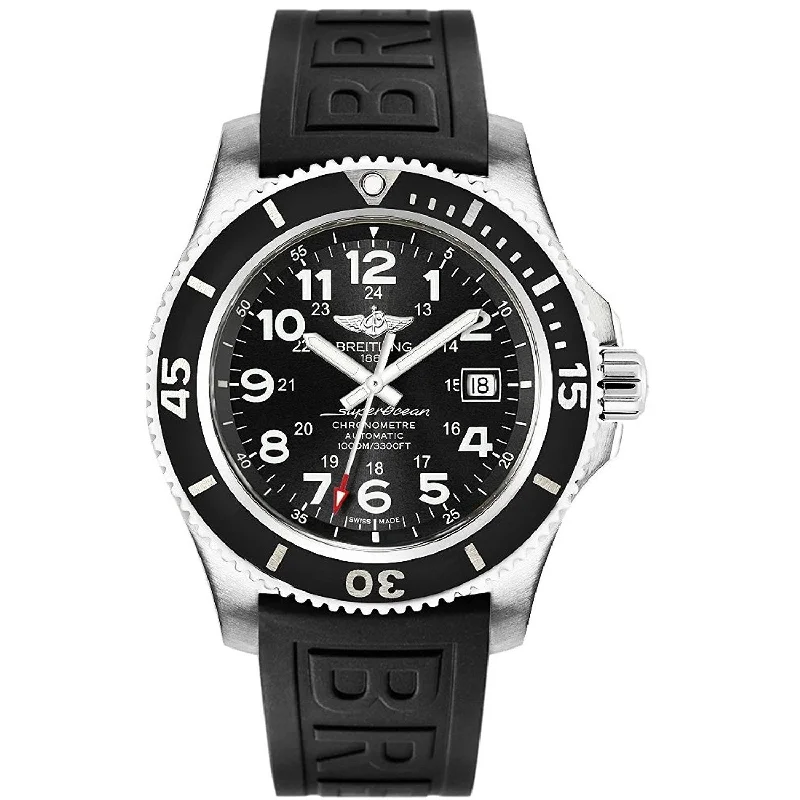 Breitling Men's A17392D7-BD68-153S Superocean II Automatic Black Rubber Watch