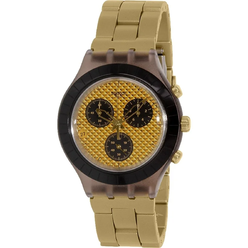 Swatch Men's SVCM4010AG Irony Desert Sands Chronograph Gold-Tone Aluminium Watch