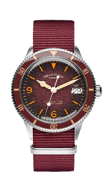 Armand Nicolet Men's Watch VS1 Date 38mm Burgundy A500AXAA-XS-BN19500AABX