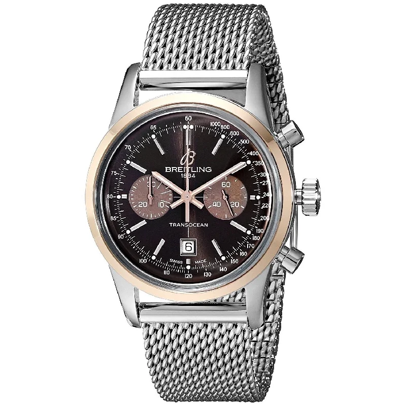 Breitling Men's U4131012-Q600 Transocean Automatic Chronograph Stainless Steel Watch