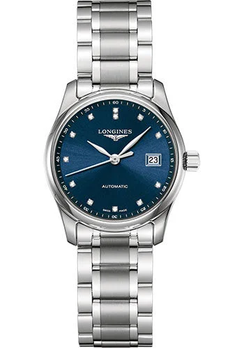 Longines Master Collection Watch - 29 mm Steel Case - Blue Diamond Dial - Bracelet - L2.257.4.97.6