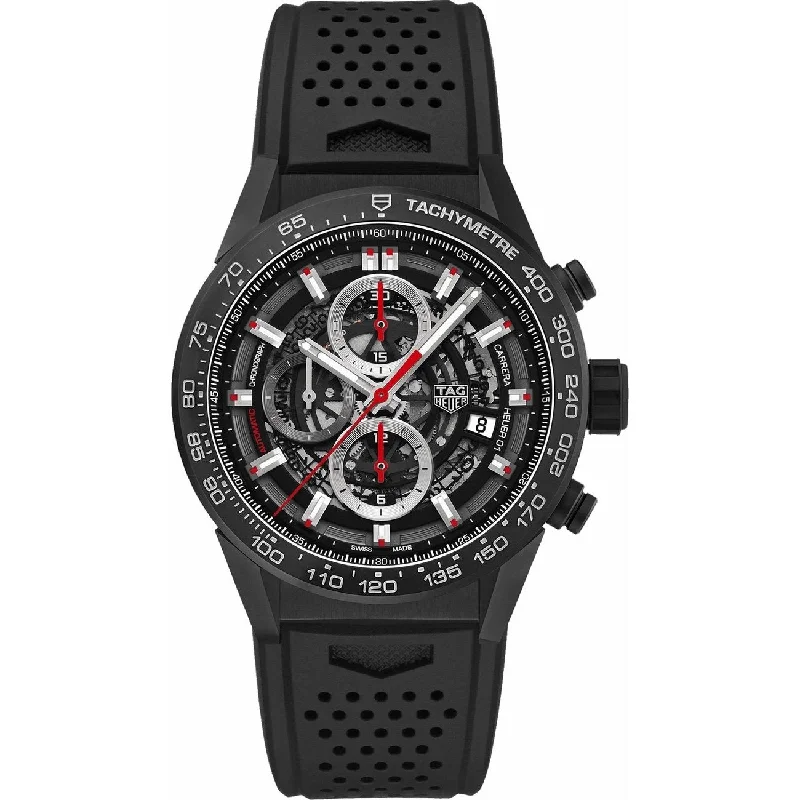 Tag Heuer Men's CAR2090.FT6088 Carrera Chronograph Black Rubber Watch