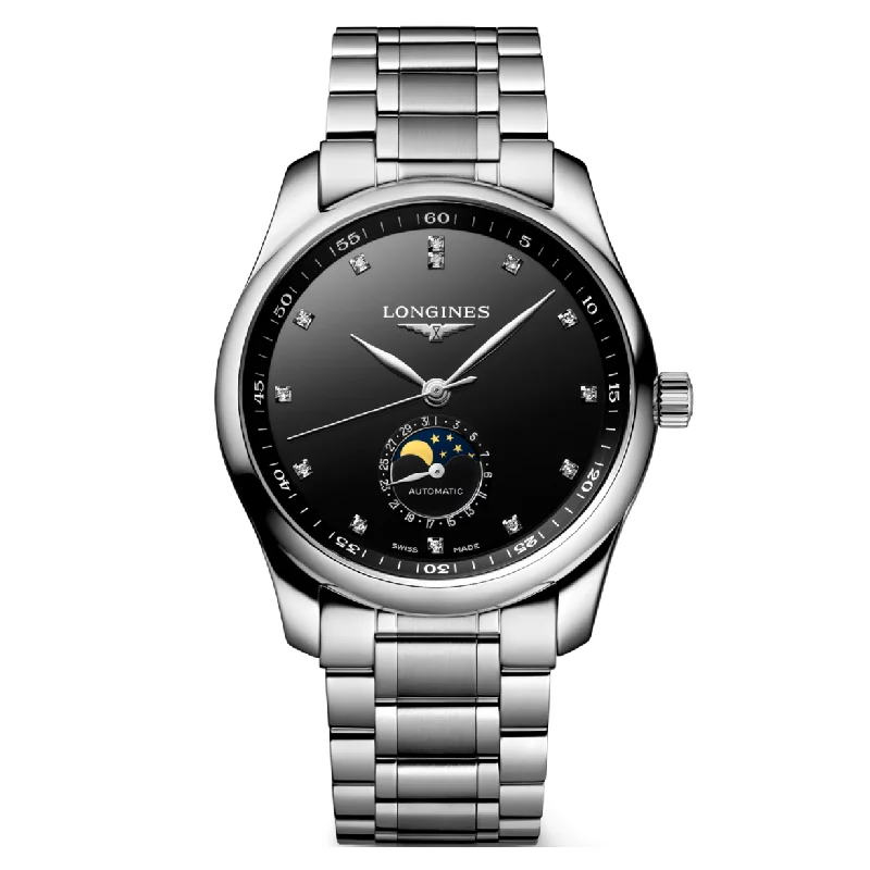 Longines Master Collection Black Lacquered Polished Dial Men 40mm