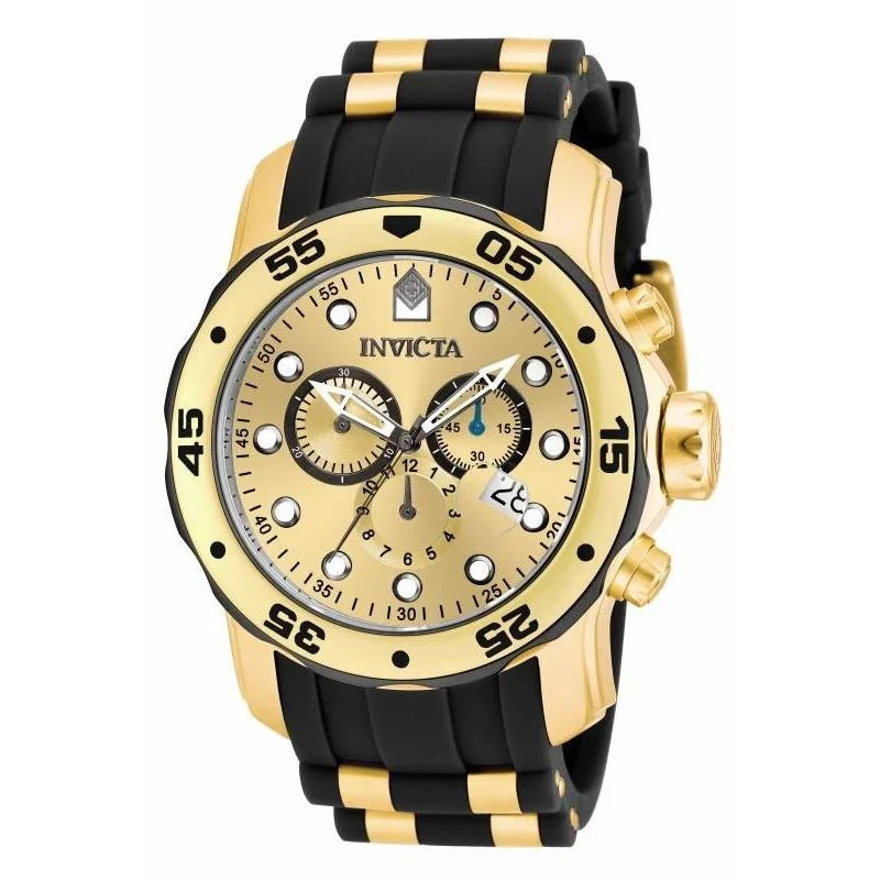 Invicta Men's 17885 Pro Diver Scuba Black and Gold-Tone Polyurethane Watch