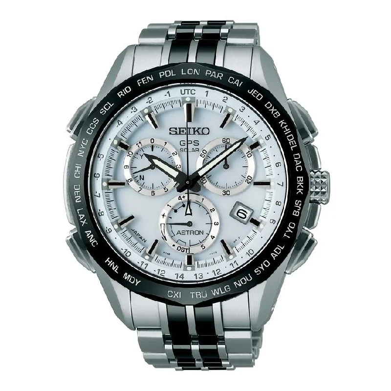 Seiko Men's SSE001 Astron GPS Solar Limited Edition Chronograph World Time Stainless steel and Ceramic Watch