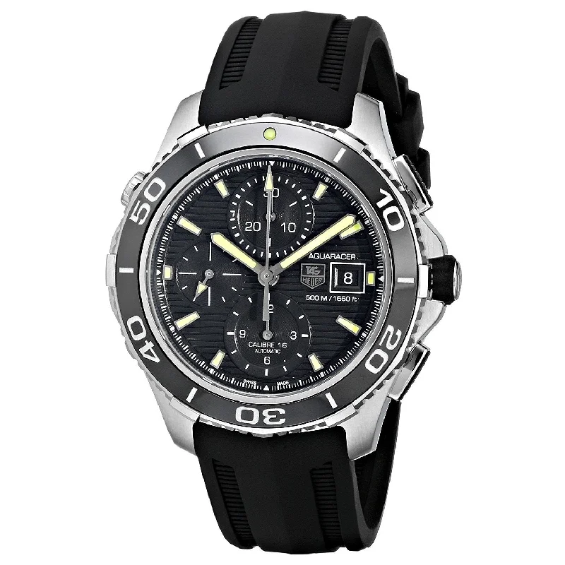 Tag Heuer Men's CAK2111.FT8019 Aquaracer Chronograph Automatic Black Rubber Watch