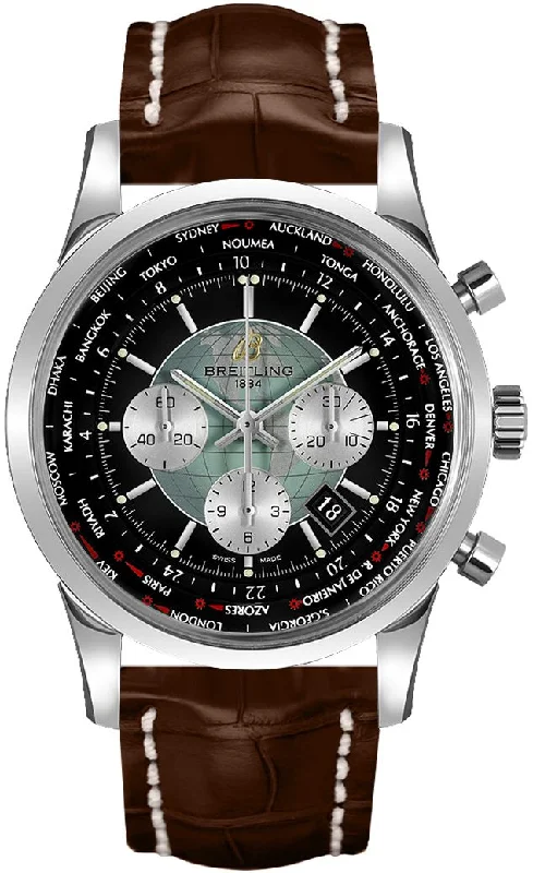 Breitling Transocean Chronograph Stainless Steel Black 46mm