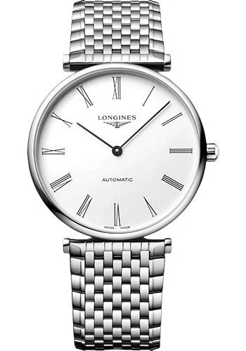 Longines La Grande Classique De Longines Automatic Watch - 38 mm Steel Case - White Roman Dial - Bracelet - L4.918.4.11.6