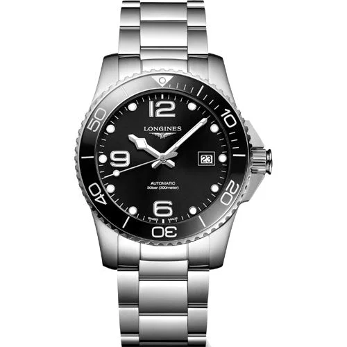 Longines Hydroconquest Sunray Black Dial Men 41mm