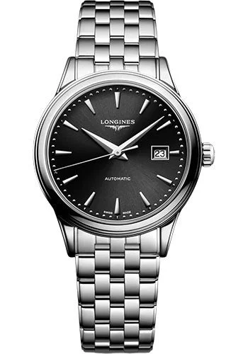 Longines Flagship Automatic Watch - 30 mm Steel Case - Black Dial - Bracelet - L4.374.4.59.6