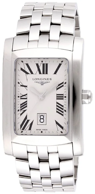 Longines DolceVita XL Silver Dial Date Quartz Stainless Steel Mens Watch L5.686.4.71.6