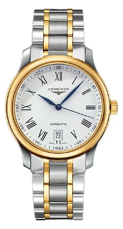 Longines Master Collection Automatic 18k Yellow Gold and Steel White Dial Date Mens Watch L2.628.5.11.7