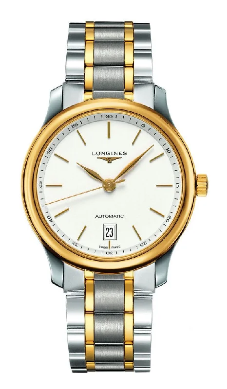 Longines Master Collection Automatic 18k Yellow Gold and Steel White Dial Date Mens Watch L2.628.5.12.7