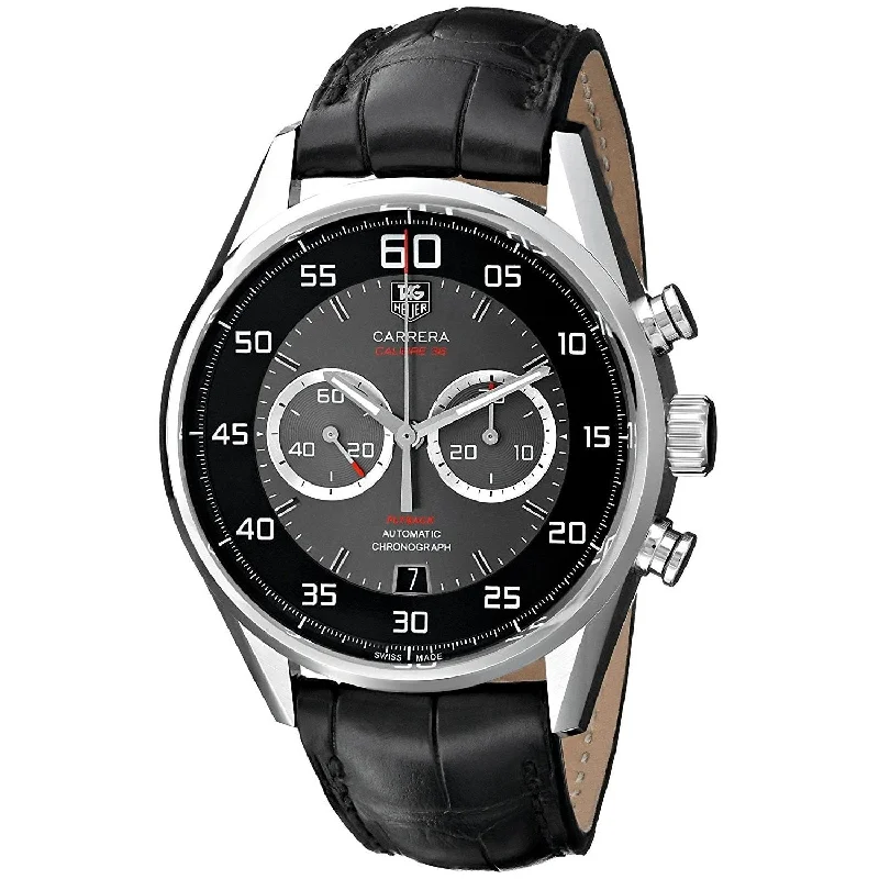 Tag Heuer Men's CAR2B10.FC6235 Carrera Chronograph Automatic Black Leather Watch