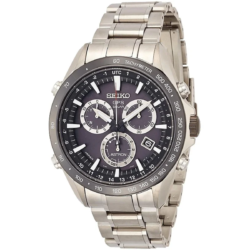 Seiko Men's SSE011 Astron GPS Solar Chronograph Stainless Steel Watch