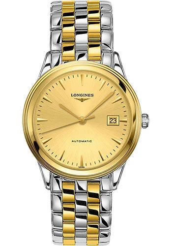 Longines Flagship Watch - 38.5 mm Steel And Yellow PVD Case - Gilt Dial - Bracelet - L4.974.3.32.7