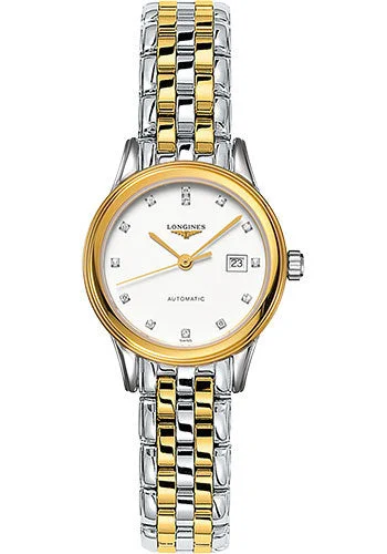 Longines Flagship Watch - 30 mm Steel And Yellow PVD Case - White Diamond Dial - Bracelet - L4.374.3.27.7