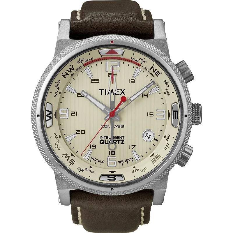 Timex Men's T2N725 Intelligent Brown Leather Watch