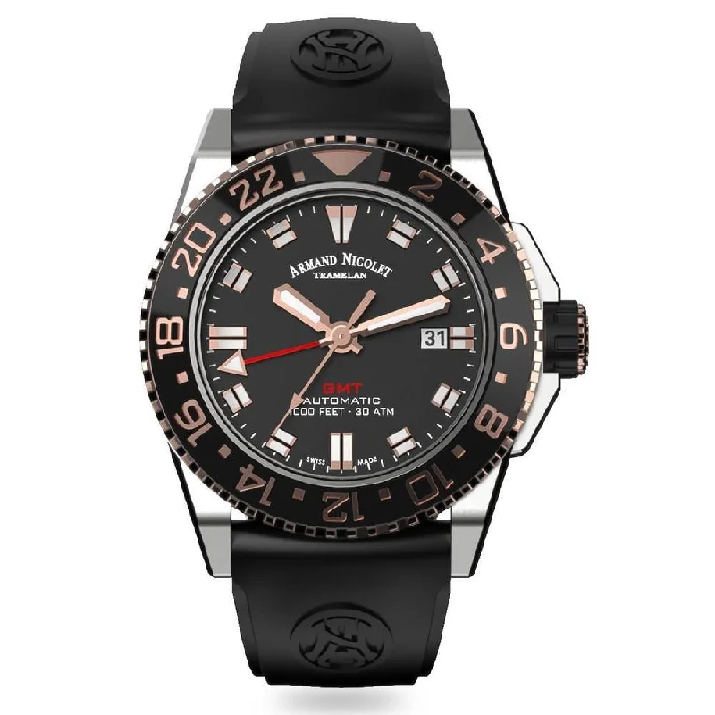 Armand Nicolet JS9-44 GMT Black Rubber