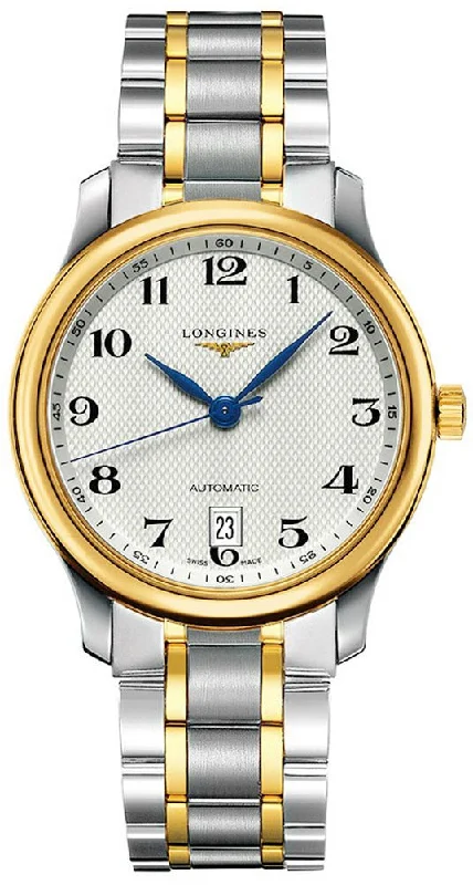 Longines Master Collection Automatic 18k Yellow Gold and Steel Silver Dial Date Mens Watch L2.628.5.78.7