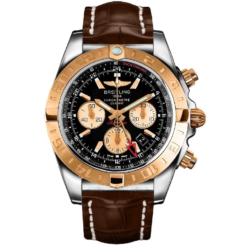 Breitling Men's CB042012-BB86-739P Chronomat GMT Chronograph Brown Leather Watch